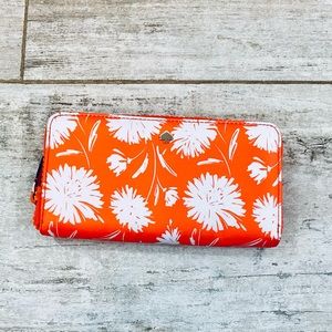 Kate Spade ORANGE Jae Wild Blossom large continental wallet